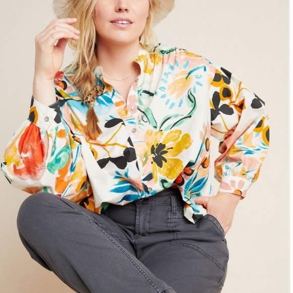 Anthropologie Tops - 🎉HP!🎉 NWOT Anthropologie Crisanta Poplin Top, Sz S